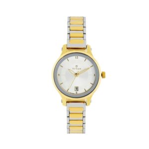 Titan-2602BM02-Womens-Watch-Workwear-Collection-Analog-White-Dial-Silver-Gold-Stainless-Band