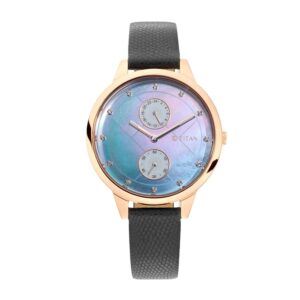 Titan-2617WL03-WoMens-Watch-Sparkle-Collection-Analog-Mother-Pearl-Dial-Black-Leather-Band