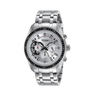 Titan-90077KM01-Mens-Watch-Octane-Collection-Analog-White-Dial-Silver-Stainless-Band