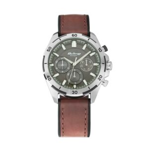 Titan-90114KP01-Mens-Watch-Octane-Collection-Analog-Grey-Dial-Brown-Leather-Band