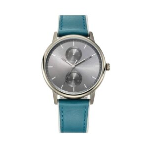 Titan-90118QP02-Mens-Watch-Octane-Collection-Analog-Grey-Dial-Blue-Leather-Band