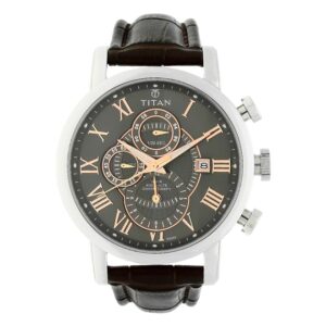 Titan-9234SL03-Mens-Watch-Classique-Collection-Analog-Black-Rose-Gold-Dial-Black-Leather-Band