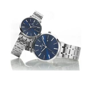 Titan-94002SM01P-Couples-Watch-Classique-Collection-Analog-Blue-Dial-Silver-Stainless-Band