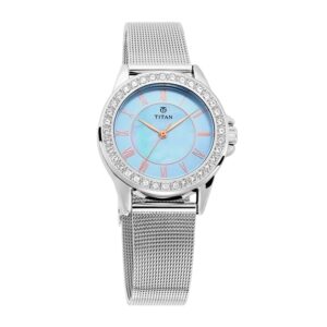 Titan-9798SM04-WoMens-Watch-Sparkle-Collection-Analog-Blue-Dial-Silver-Stainless-Band