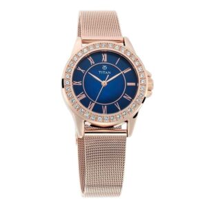 Titan-9798WM03-WoMens-Watch-Sparkle-Collection-Analog-Blue-Dial-Rose-Gold-Stainless-Band