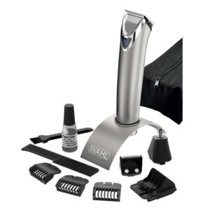Wahl-09818-727-Stainless-Steel-Lithium-Ion+-Beard-and-Nose-Trimmer-for-Men-Hair-Clippers-Detail-Shaver-Rechargeable-All-in-One-Men's-Grooming-Kit