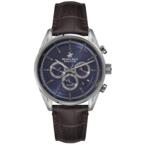 Beverly-Hills-Polo-Club-BP3004X-392-Mens-Watch-Analog-Blue-Dial-Brown-Leather-Band