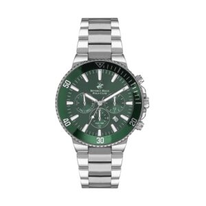 Beverly-Hills-Polo-Club-BP3247X-370-Mens-Analog-Watch-Dark-Green-Dial-Silver-Metal-Band