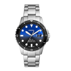 Fossil-FW-FS5668-Mens-Watch-Analog-FB-01-Blue-Dial-Silver-Stainless-Steel