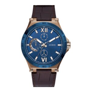 Guess-GW-GW0204G2-Mens-Watch-Analog-Blue-Dial-Brown-Leather-Band