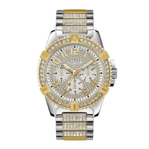 Guess-GW-W0799G4-Mens-Watch-Analog-Frontier-Silver-Gold-Dial-Silver-Gold-Stainless-Band