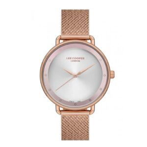 Lee-Cooper-LC07123-430-Womens-Watch-Analog-Silver-Dial-Rose-Gold-Stainless-Mesh-Band