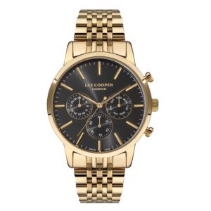Lee-Cooper-LC07359-160-Mens-Watch-Analog-Black-Dial-Gold-Stainless-Band