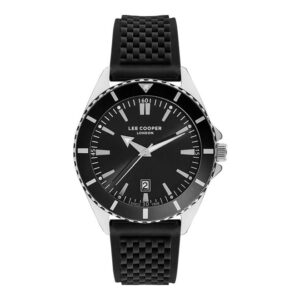 Lee-Cooper-LC07361-351-Mens-Watch-Analog-Black-Dial-Black-Silicone-Band