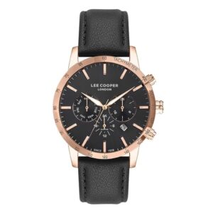 Lee-Cooper-LC07364-450-Mens-Watch-Analog-Black-Dial-Black-Leather-Band