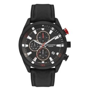 Lee-Cooper-LC07377-651-Mens-Watch-Analog-Black-Dial-Black-Leather-Band