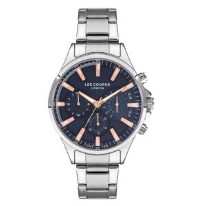 Lee-Cooper-LC07394-390-Mens-Watch-Analog-Blue-Dial-Silver-Stainless-Band