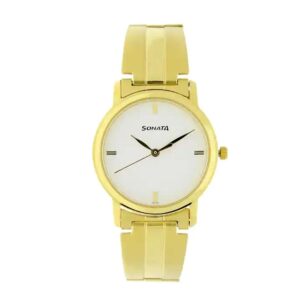 Sonata-1013YM23-Mens-Analog-Watch-White-Dial-Stainless-Steel-Gold-Strap