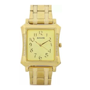 Sonata-7106YM01-Mens-Gold-Dial-Golden-Stainless-Steel-Strap-Watch