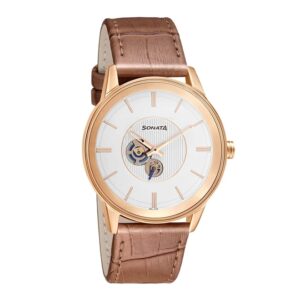 Sonata-7133WL01P-Mens-Unveil-Watch-With-Silver-Dial-Brown-Leather-Strap-Watch