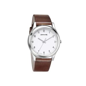 Sonata-7135SL03-Mens-Analog-White-Dial-Brown-Leather-Strap-Watch