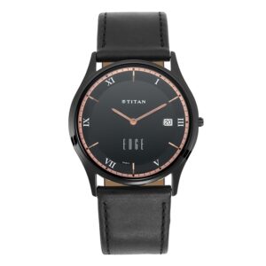 TITAN-1683NL02-Mens-Watch-Analog-Edge-Collection-Black-Dial-Black-Leather-Band