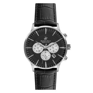 Beverly-Hills-Polo-Club-BP3129X-351-Men-s-Watch-Black-Dial-Black-Leather-Band