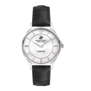 Beverly-Hills-Polo-Club-BP3243X-321-WoMens-Analog-Watch-Silver-Dial-Black-Leather-Band