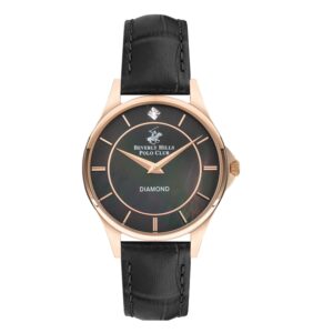 Beverly-Hills-Polo-Club-BP3243X-451-WoMens-Analog-Watch-Black-Dial-Black-Leather-Band