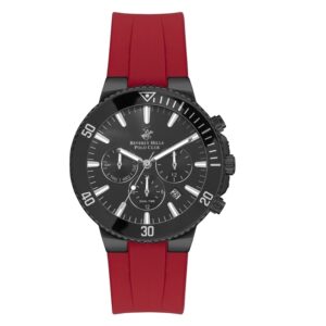 Beverly-Hills-Polo-Club-BP3248X-658-Mens-Analog-Watch-Black-Dial-Red-Rubber-Band