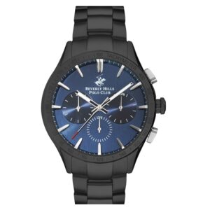 Beverly-Hills-Polo-Club-BP3250X-690-Mens-Analog-Watch-Blue-Dial-Black-Stainless-Steel-Band