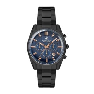 Beverly-Hills-Polo-Club-BP3262X-690-Mens-Analog-Watch-Dark-Blue-Dial-Black-Metal-Band