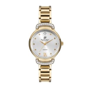 Beverly-Hills-Polo-Club-BP3268X-130-WoMens-Analog-Watch-Silver-Dial-Gold-Metal-Band