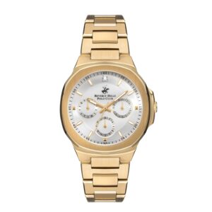Beverly-Hills-Polo-Club-BP3275X-130-WoMens-Analog-Watch-Silver-Dial-Gold-Metal-Band