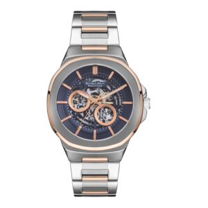 Beverly-Hills-Polo-Club-BP3279X-590-Mens-Analog-Watch-Dark-Blue-Dial-Silver-Rose-Gold-Stainless-Steel-Band