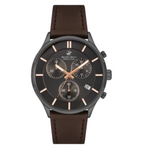 Beverly-Hills-Polo-Club-BP3280X-062-Mens-Analog-Watch-Gun-Dial-Dark-Brown-Leather-Band