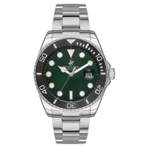 Beverly-Hills-Polo-Club-BP3328X-370-Men-s-Watch-Green-Dial-Silver-Stainless-Steel-Band