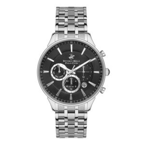 Beverly-Hills-Polo-Club-BP3346X-350-Men-s-Watch-Black-Dial-Silver-Stainless-Steel-Band