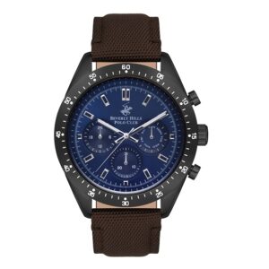 Beverly-Hills-Polo-Club-BP3359X-692-Men-s-Watch-Dark-Blue-Dial-Brown-Leather-Band
