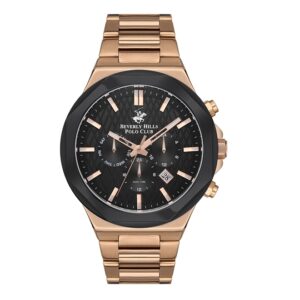 Beverly-Hills-Polo-Club-BP3361X-450-Men-s-Watch-Black-Dial-Rose-Gold-Stainless-Steel-Band