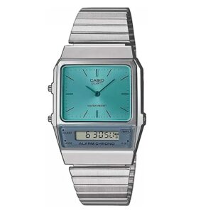 Casio-AQ-800EC-2ADF-Unisex-Watch-Vintage-Collection-Digital-Blue-Dial-Silver-Stainless-Band