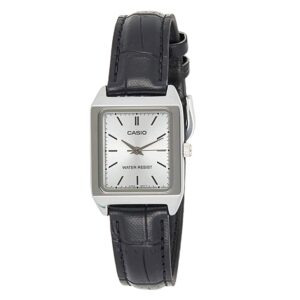 Casio-LTP-V007L-7E1UD-Women-s-Watch-Analog-Silver-Dial-Black-Leather-Band