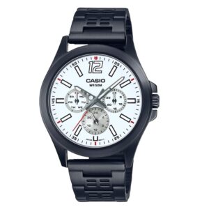 Casio-MTP-E350B-7BVDF-Mens-Analog-Watch-White-Dial-Black-Stainless-Steel-Band