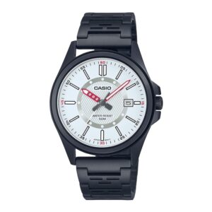 Casio-MTP-E700B-7EVDF-Mens-Analog-Watch-White-Dial-Black-Stainless-Steel-Band