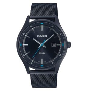 Casio-MTP-E710MB-1-Mens-Watch-Analog-Black-Dial-Black-Stainless-Steel-Mesh-Band