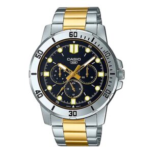 Casio-MTP-VD300SG-1EU-Mens-Watch-Analog-Black-Dial-Silver-Gold-Stainless-Steel-Band