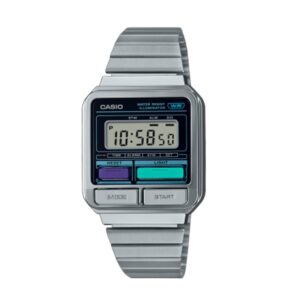Casio-Retro-Digital-Unisex-Watch-Black-Dial-Silver-Stainless-Steel-Band-A120WE-1ADF