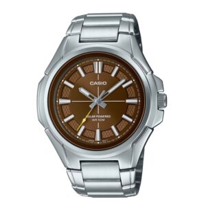Casio-Solar-powered-Analog-Men-s-Watch-Brown-Dial-Silver-Stainless-Steel-Band-MTP-RS100D-5AVDF
