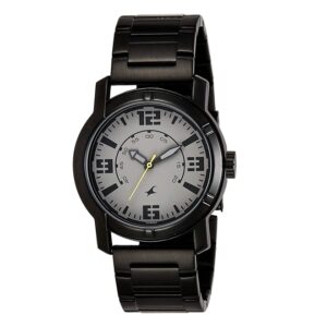 Fastrack-3021NM01-Mens-Analog-Watch-White-Dial-Black-Metal-Band