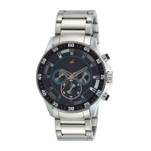Fastrack-3072SM04-Mens-Analog-Watch-Black-Dial-Silver-Metal-Band